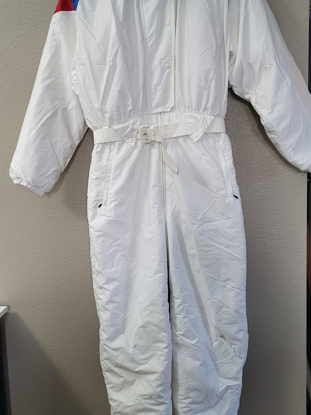 Roffe Vintage Snowmobile Ski Suit Women Size 14 White NWT Belted